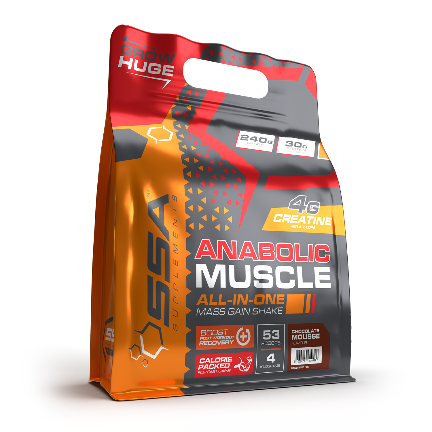 Supplement package for 'Anabolic Muscle' by SSA Supplements on a white background