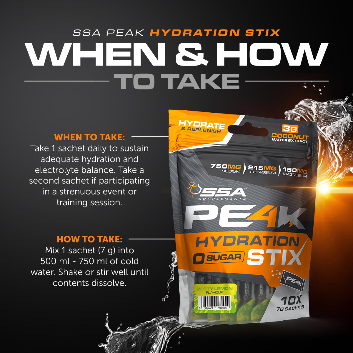 SSA Pe4k Hydration Stix [10 Servings]