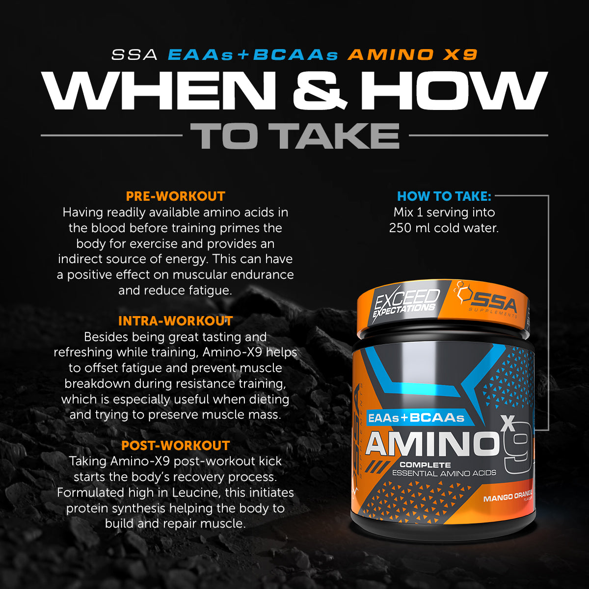 SSA Amino X9 Stimulant Free with Cellular Repair (30 servings)