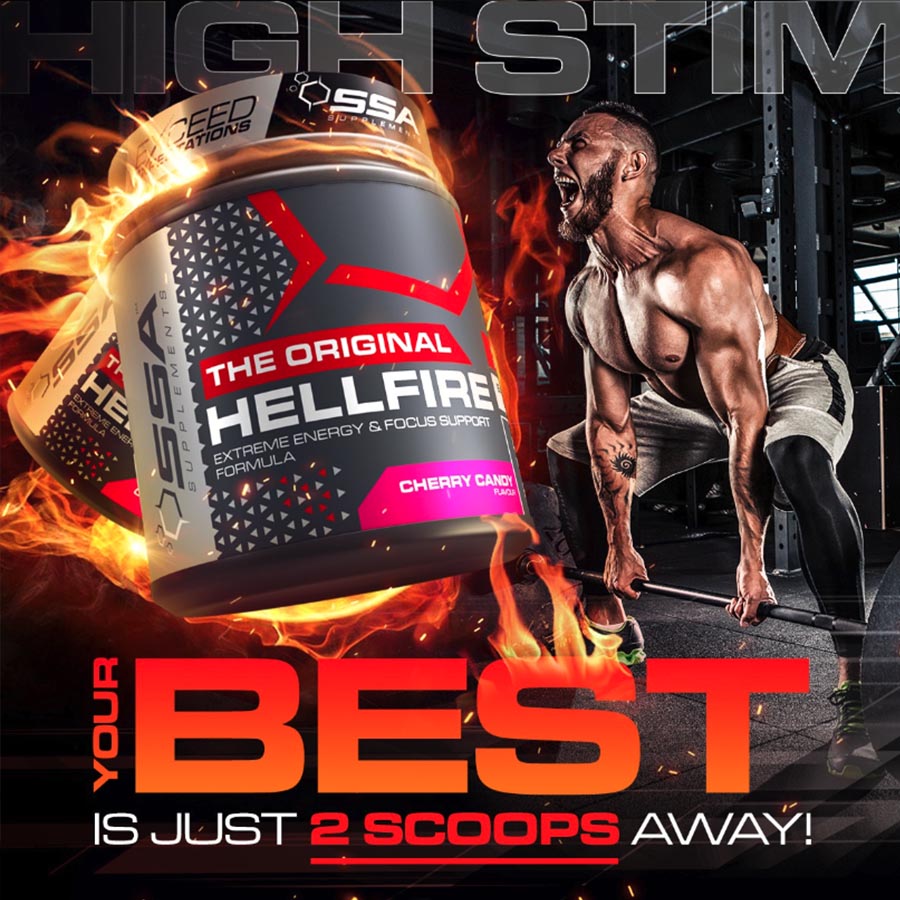 SSA Hellfire Original - High Stimulant Pre-Workout [20-40 Servings]