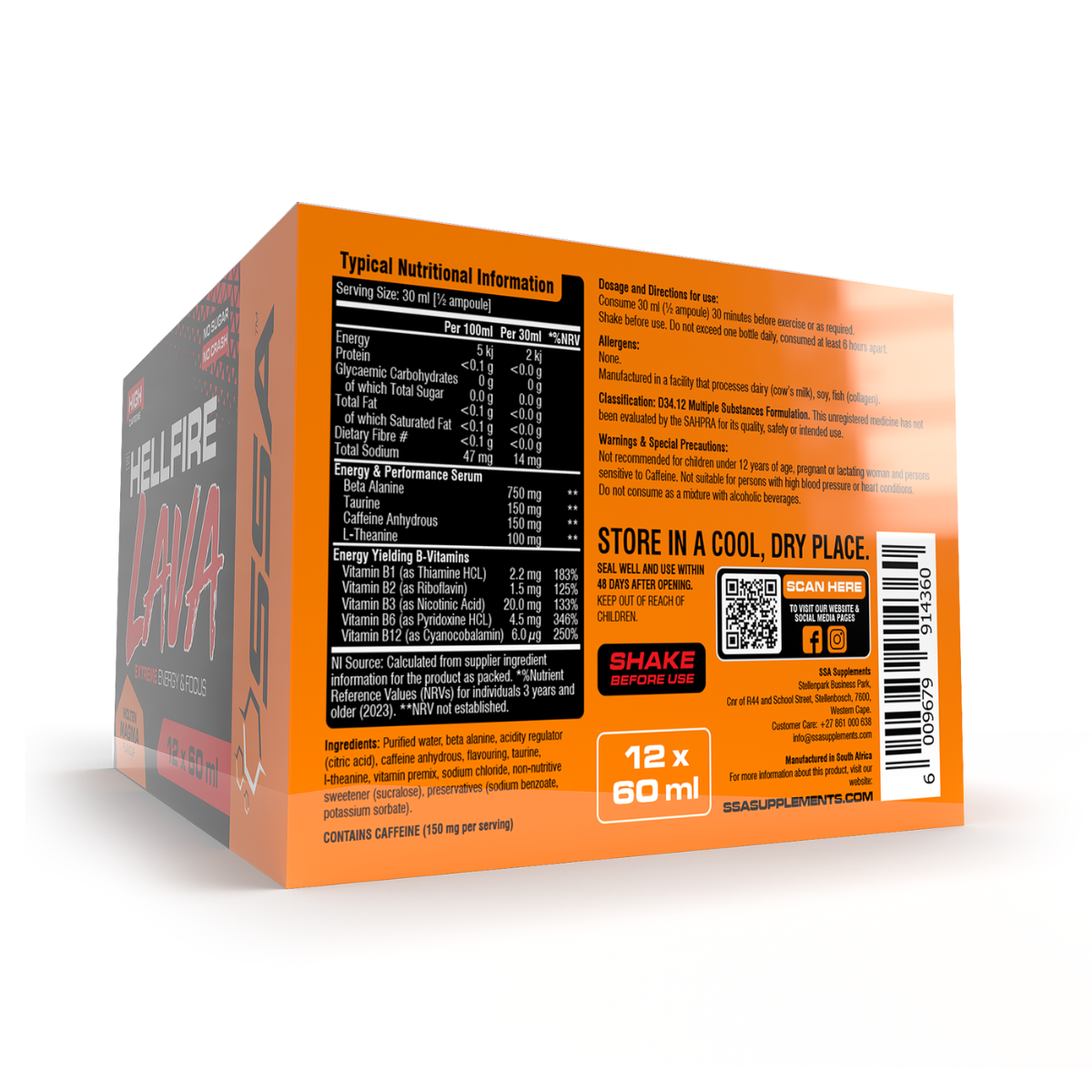 SSA Hellfire Lava - 12 Pack 60ml